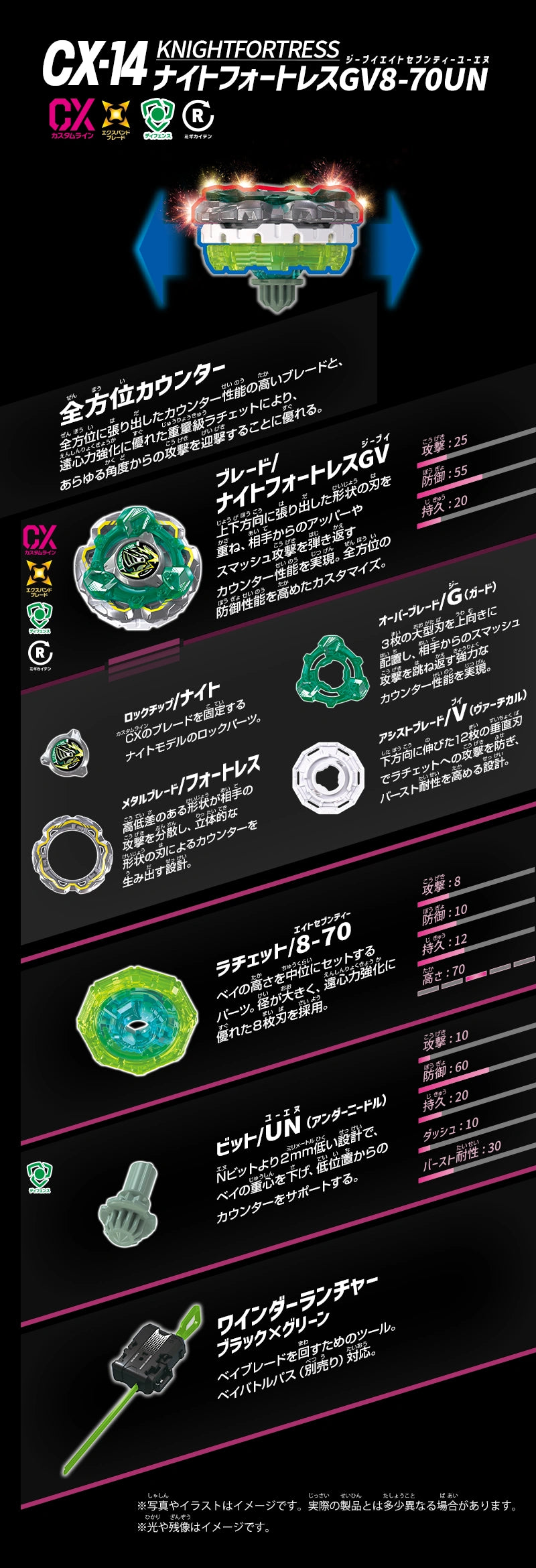 Beyblade X CX-14 Knight Fortress GV8-70UN