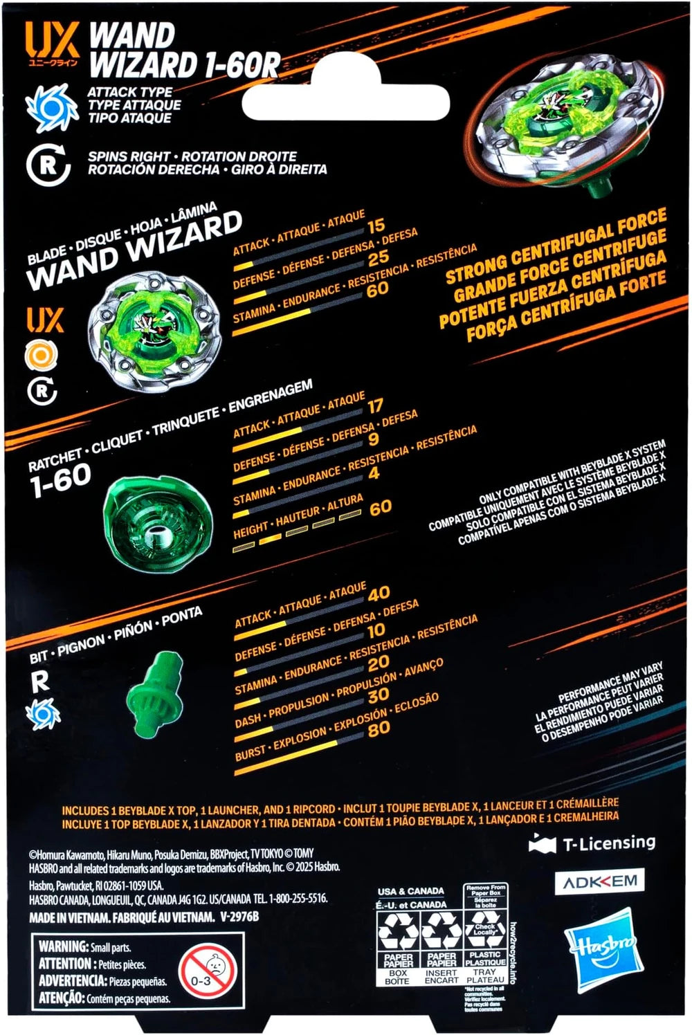 Beyblade X Hasbro Wand Wizard (Wizard Rod) 1-60R