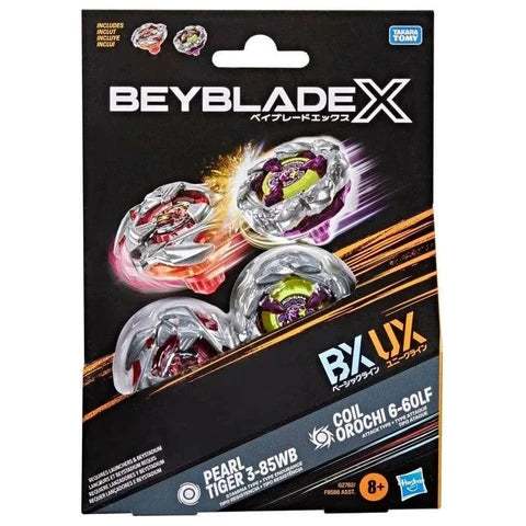 Beyblade X Dual Pack Coil Orochi (Orochi Cluster) 6-60LF and Pearl Tiger 3-85WB