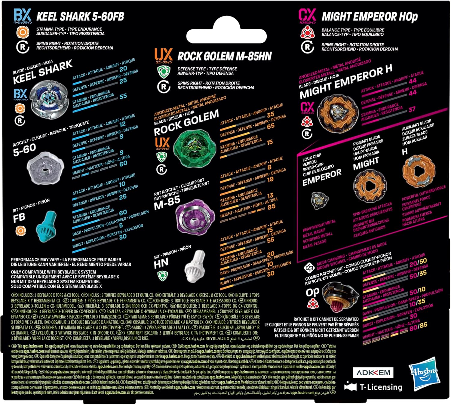 Beyblade X Hasbro Emperor Might Deck Set X-Treme Battlers Pack